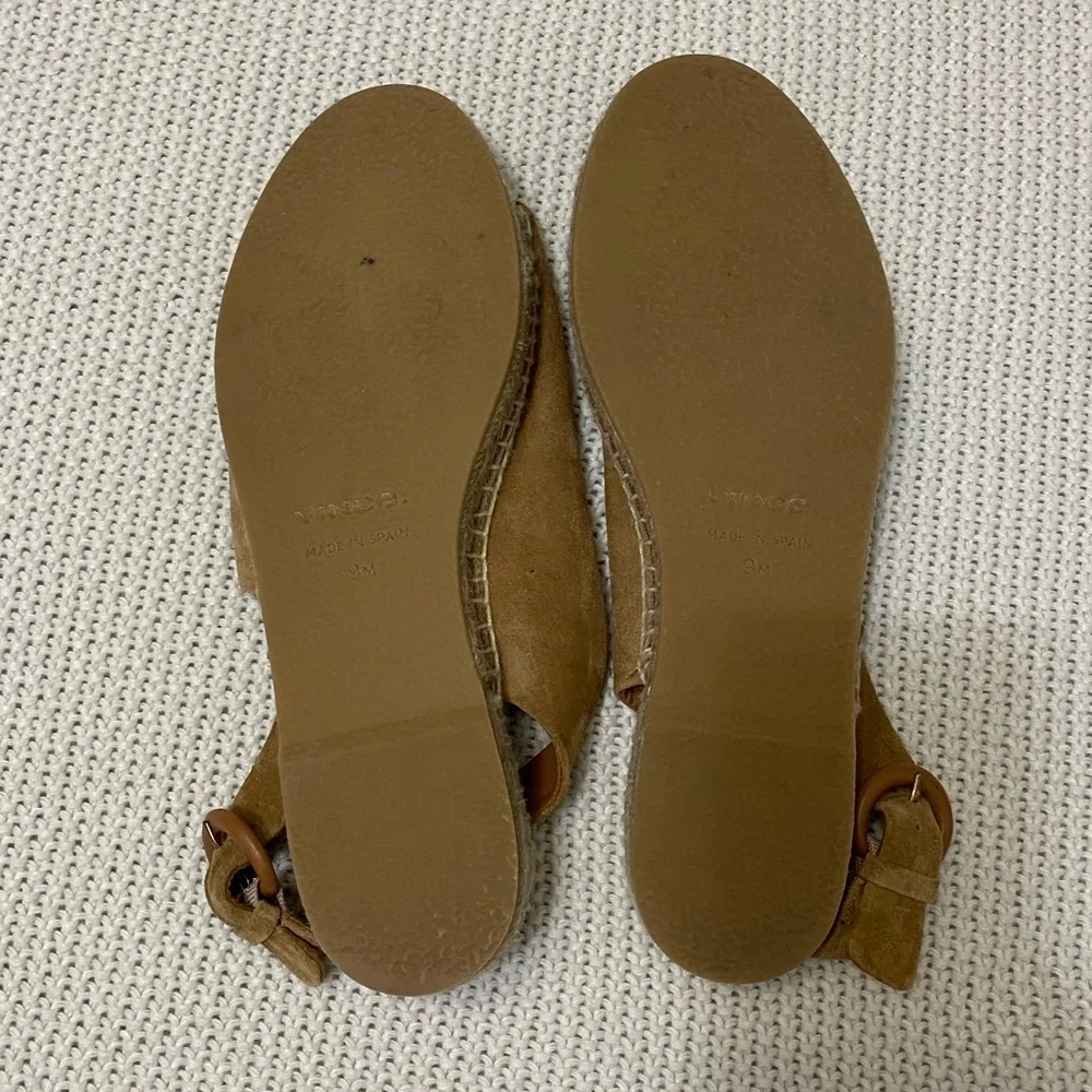 Women's Vince Linton Leather Espadrille Flat Sandals Size 9